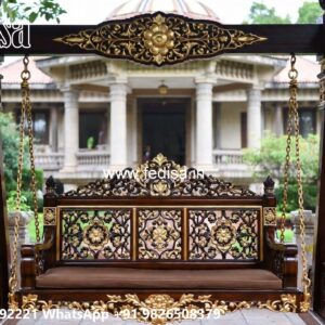 Luxury Wood Carving Swing Design for Sophisticated Home Interiors No-450