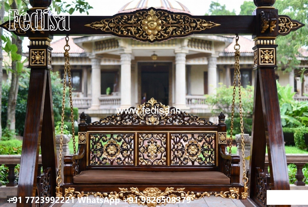 Luxury Wood Carving Swing Design for Sophisticated Home Interiors No-450
