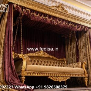 Handmade Wooden Swing Design with Royal Carving Style No-454