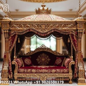 Royal Wooden Swing Design with Cushion Seating Style No-465
