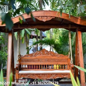 Artistic Wooden Swing Design with Elegant Finishing No-481