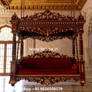 Wooden Swing Design with Royal Palace Inspired Look No-490