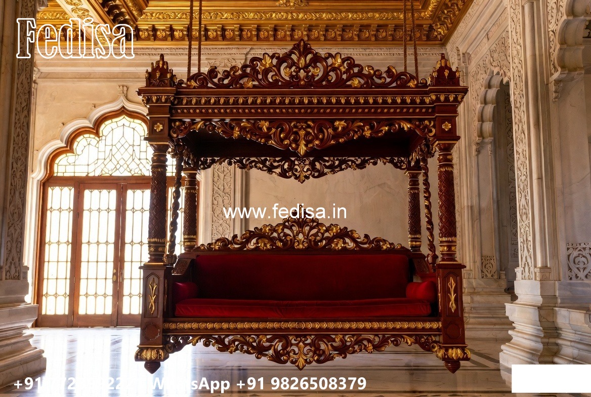 Wooden Swing Design with Royal Palace Inspired Look No-490