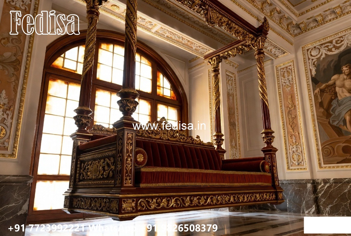 Wooden Swing Design with Intricate Handcrafted Details No-492