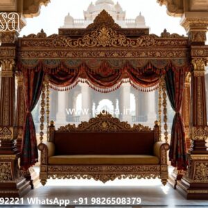 Indoor Luxury Wooden Swing Design with Soft Cushions No-493