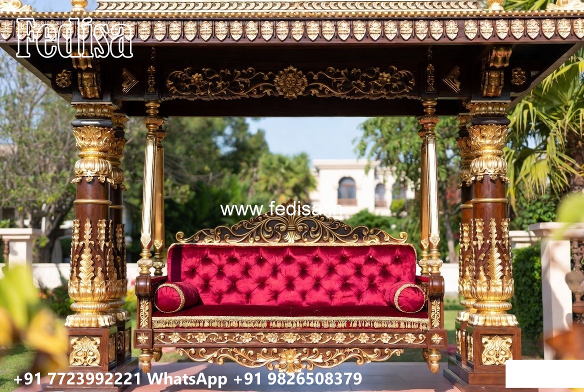 Wooden Swing Design with Handcrafted Royal Detailing No-514