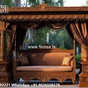 Wooden Swing Design with Elegant Carved Backrest No-531