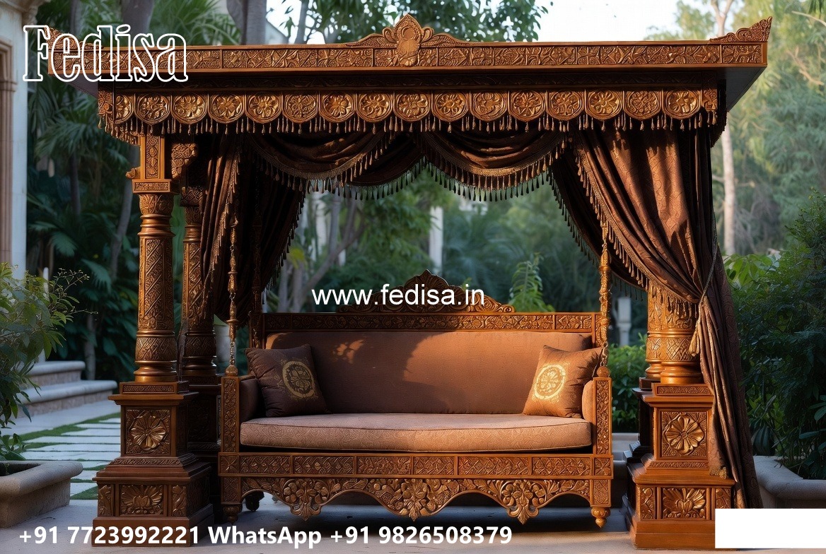 Wooden Swing Design with Elegant Carved Backrest No-531