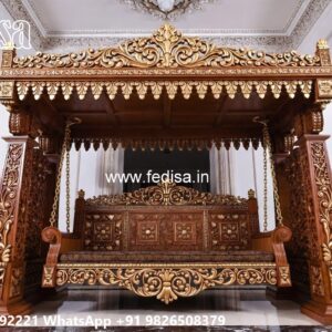 Wooden Swing Design with Classic Wooden Detailing No-539