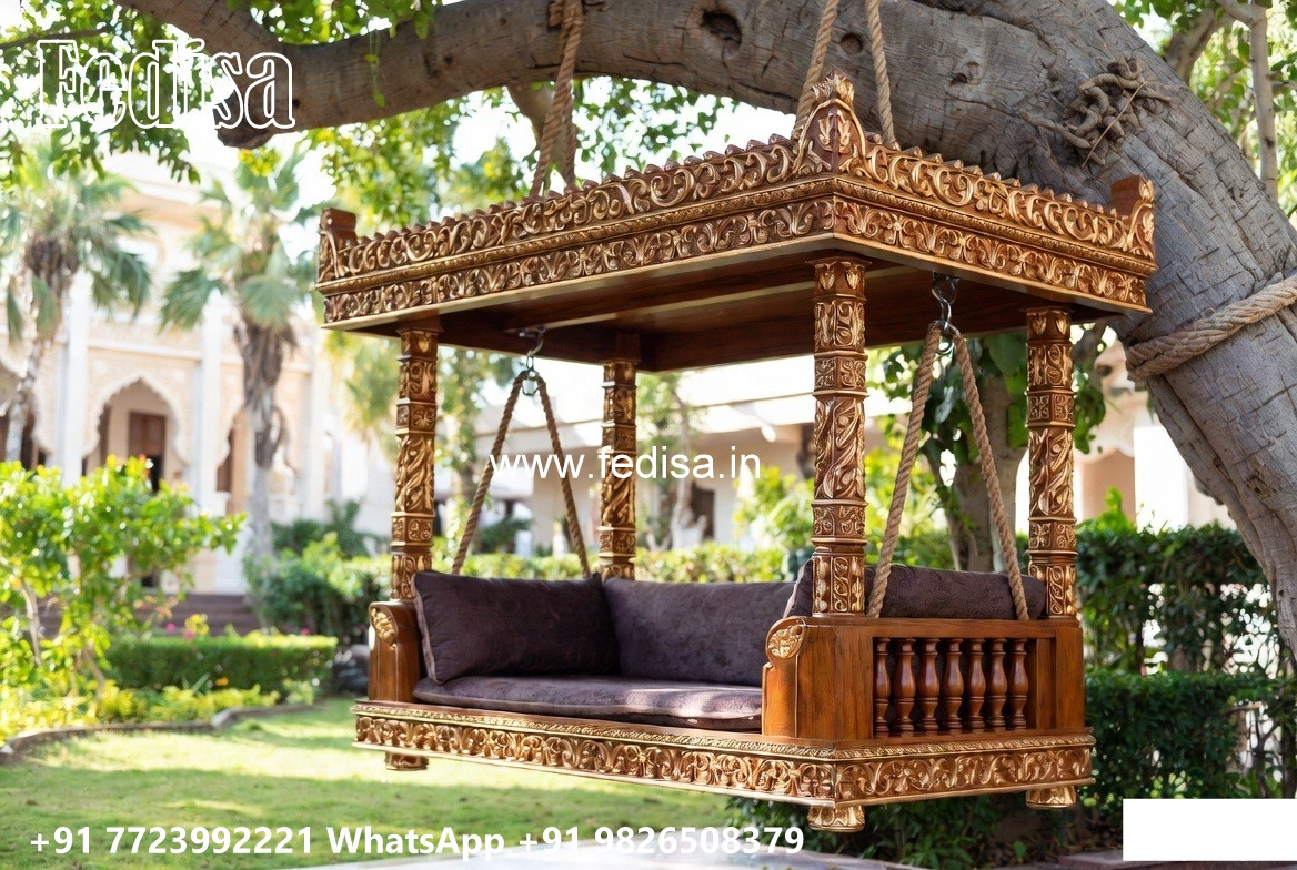 Handcrafted Wooden Swing Design with Royal Elegance No-541