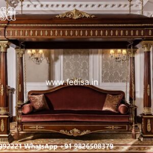 Elegant Royal Swing Design with Handcrafted Wooden Carving No-752