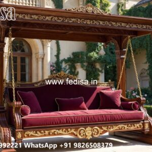 Artistic Wood Carving Swing Design with Floral Patterns No-805
