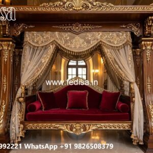 Elegant Wood Carving Swing Design with Handcrafted Details No-810