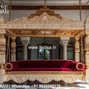 Indoor Wood Carving Swing Design for Stylish Seating Areas No-813