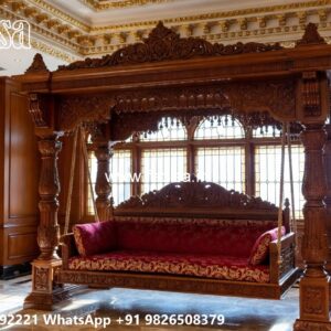 Artistic Wood Carving Swing Design for Elegant Interiors No-817