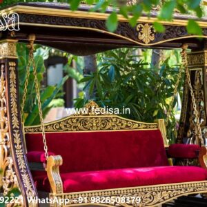 Traditional Wood Carving Swing Design with Floral Engraving No-818