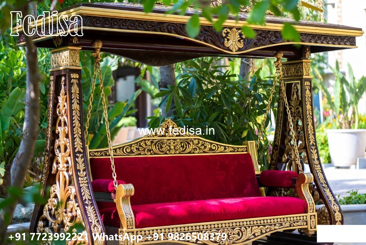 Traditional Wood Carving Swing Design with Floral Engraving No-818