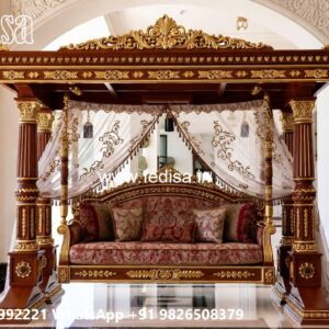 Stylish Wood Carving Swing Design for Premium Living Rooms No-819