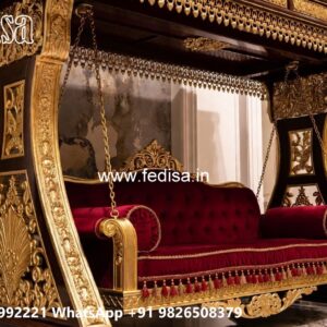 Luxury Wooden Swing Design with Intricate Carving Work No-823