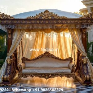 Elegant Wood Carving Swing Design for Family Relaxation No-825