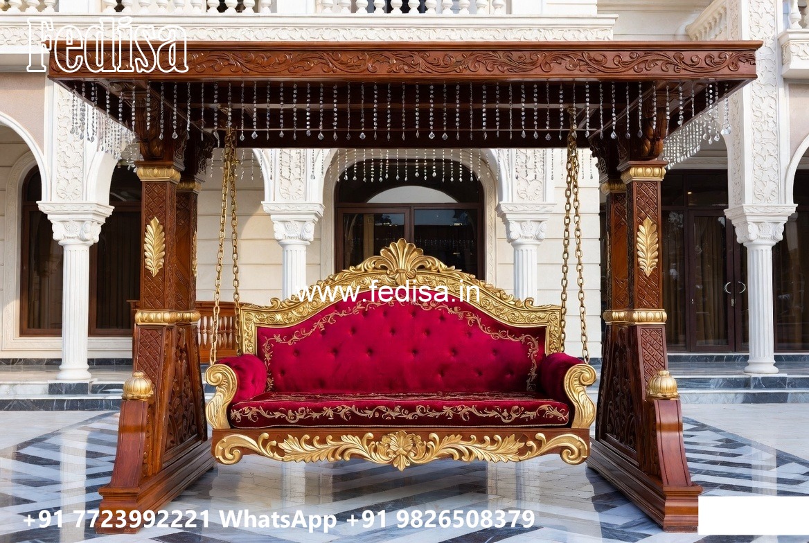 Premium Wood Carving Swing Design with Elegant Curves No-833