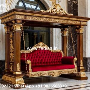 Luxury Wood Carving Swing Design with Decorative Chains No-835