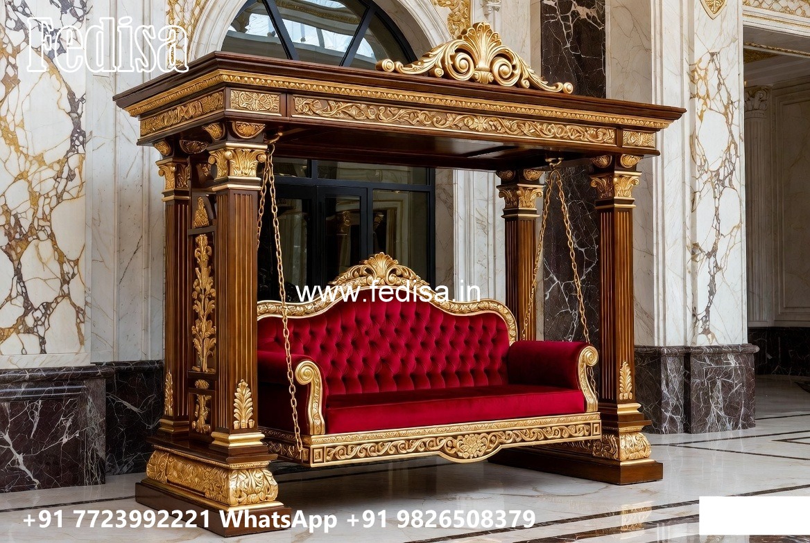 Luxury Wood Carving Swing Design with Decorative Chains No-835
