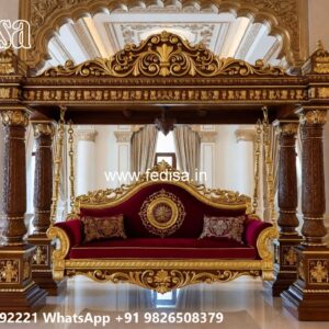 Elegant Wood Carving Swing Design with Royal Craftsmanship No-838