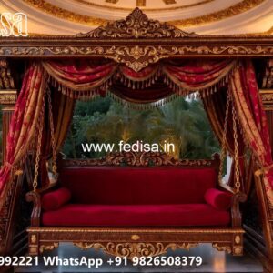 Indoor Wood Carving Swing Design for Stylish Home Ambience No-839