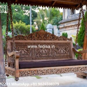 Wood Carving Swing Design with Antique Wooden Texture No-840