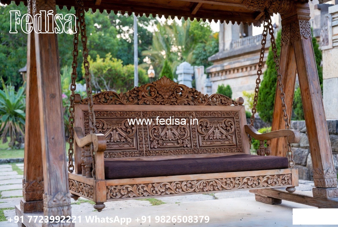 Wood Carving Swing Design with Antique Wooden Texture No-840