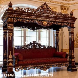 Royal Wood Carving Swing Design for Sophisticated Living Rooms No-841