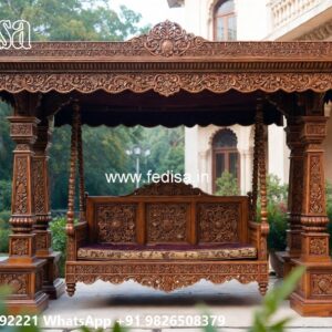 Vintage Wood Carving Swing Design with Decorative Beauty No-846