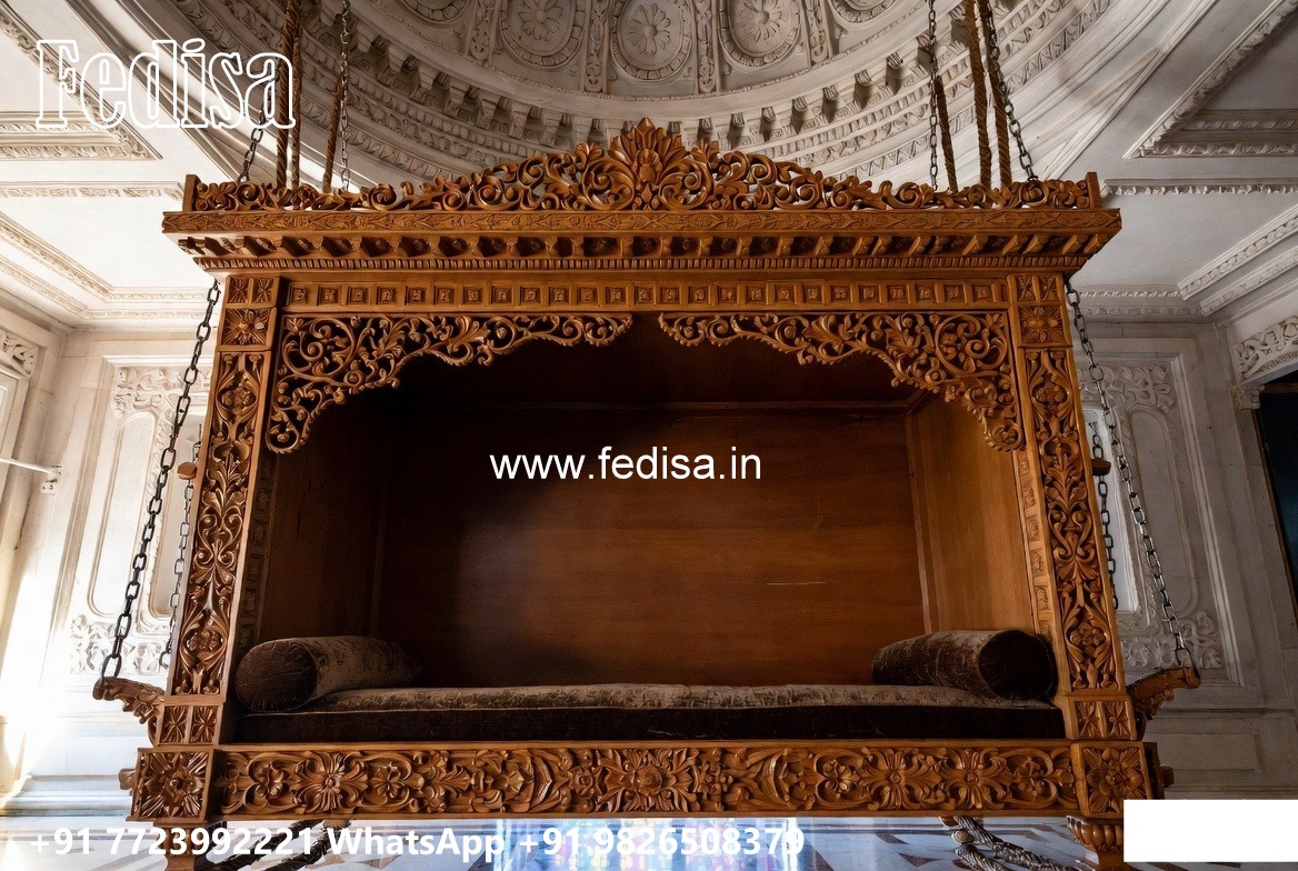 Handcrafted Wood Carving Swing Design with Palace Elegance No-847