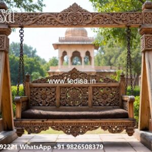 Wood Carving Swing Design with Elegant Decorative Finish No-848