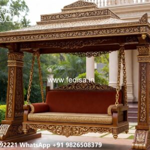 Wood Carving Swing Design with Intricate Wooden Patterns No-851