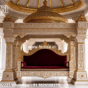 Royal Wood Carving Swing Design with Premium Upholstery No-853