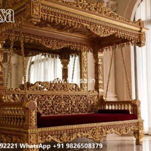 Indoor Wood Carving Swing Design for Comfortable Seating No-854