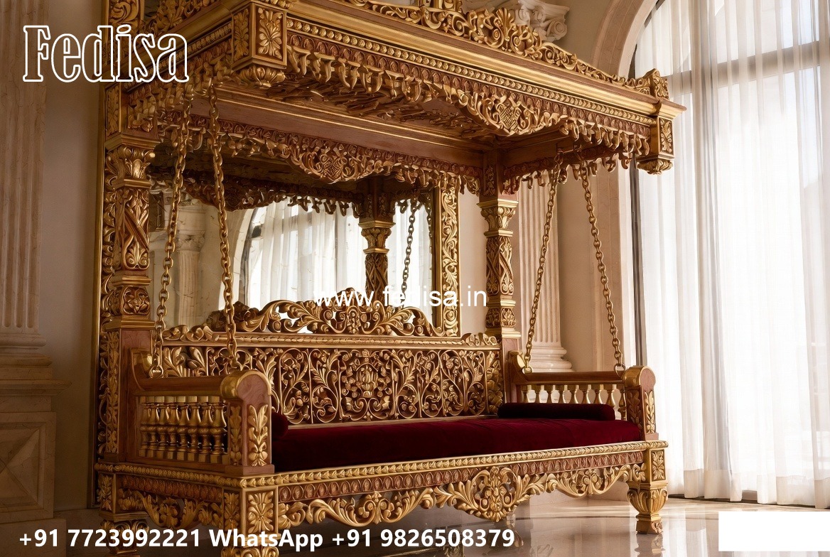 Indoor Wood Carving Swing Design for Comfortable Seating No-854