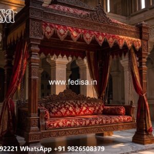 Luxury Wood Carving Swing Design with Elegant Backrest No-857