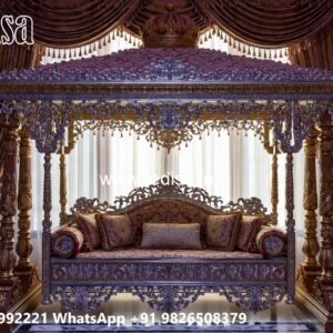 Wood Carving Swing Design with Rich Wooden Detailing No-858