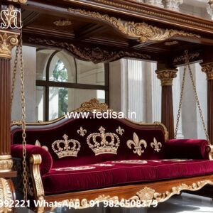 Stylish Wood Carving Swing Design for Modern Interiors No-859