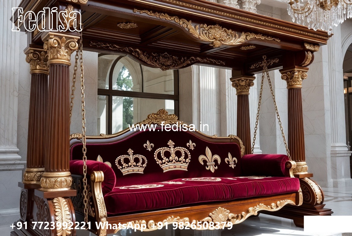 Stylish Wood Carving Swing Design for Modern Interiors No-859