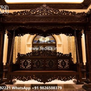Handcrafted Wood Carving Swing Design for Elegant Hall Decor No-861