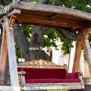Artistic Wood Carving Swing Design with Antique Appeal No-882