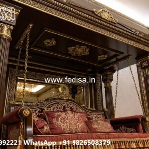Luxury Wood Carving Swing Design for Spacious Family Rooms No-883