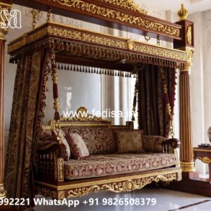 Royal Wood Carving Swing Design with Floral Artwork No-887