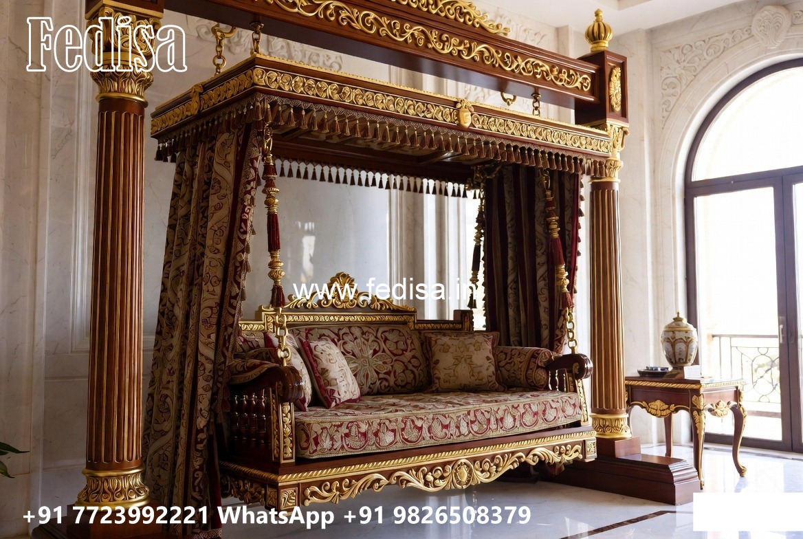 Royal Wood Carving Swing Design with Floral Artwork No-887