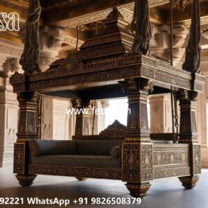 Wood Carving Swing Design with Decorative Hanging Chains No-889