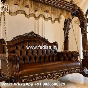 Elegant Wood Carving Swing Design with Vintage Wooden Appeal No-899